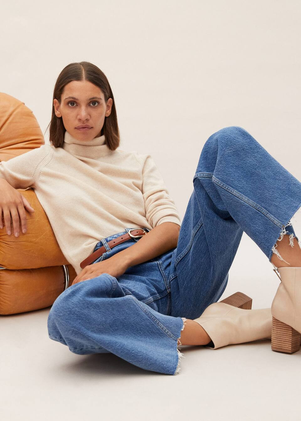 Heel leather ankle boot | MANGO (US)