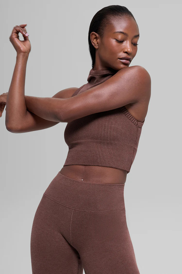 Seamless Two Tone Rib Hooded Vest | Alo Yoga (US)