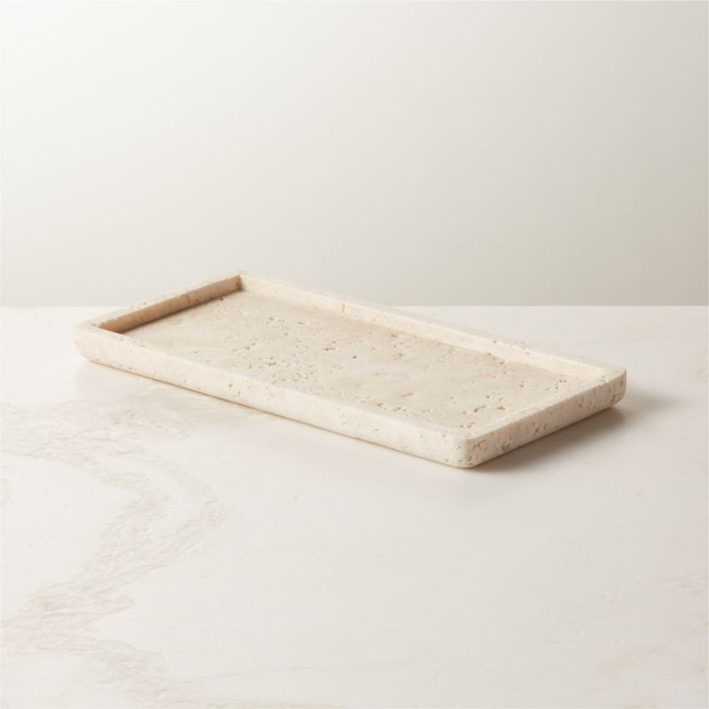 Pierce Modern Travertine Vanity Tray + Reviews | CB2 | CB2