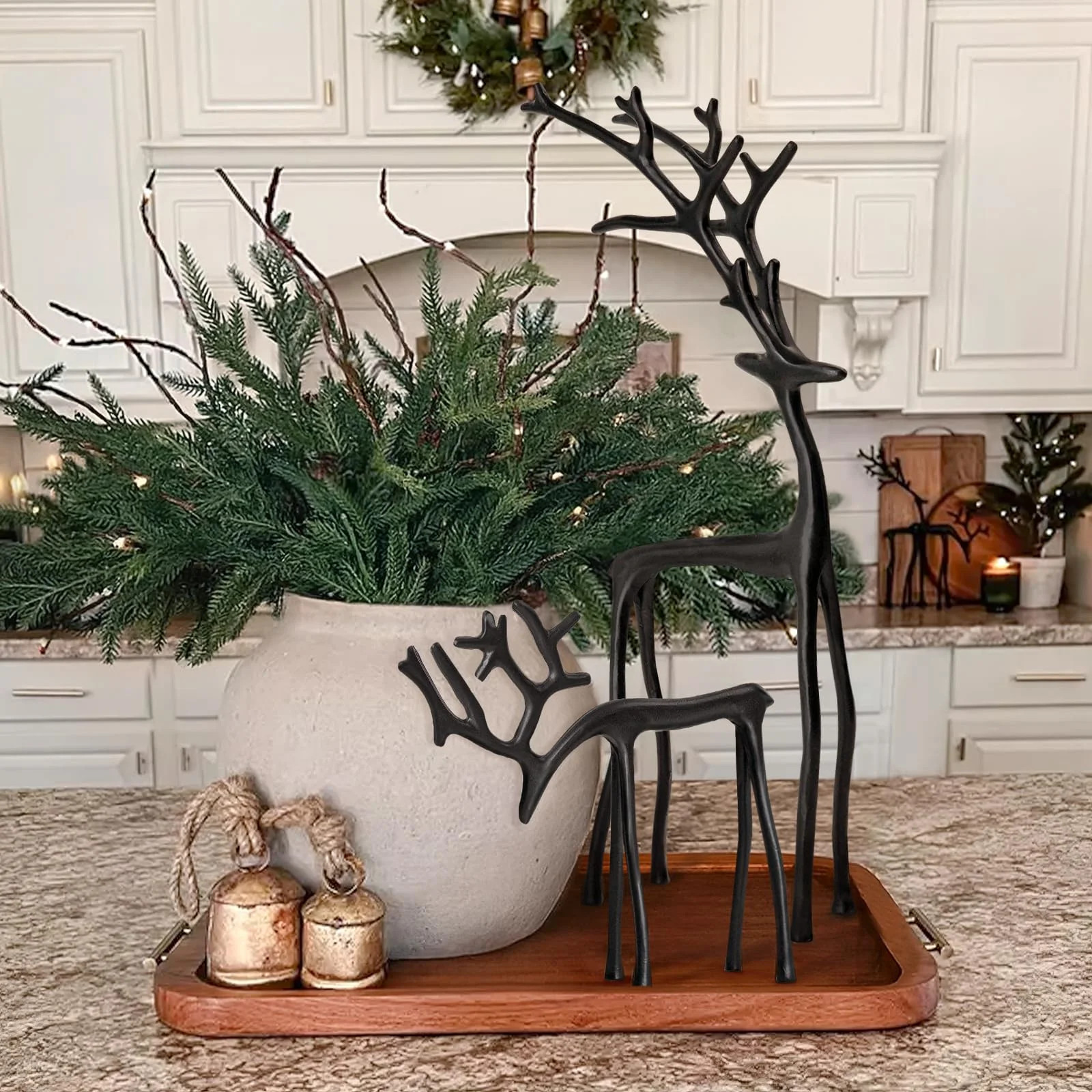 FYHALE 2PCS Black Reindeer Christmas Decor, Metal Reindeer Christmas Table Decor, Black Reindeer ... | Walmart (US)