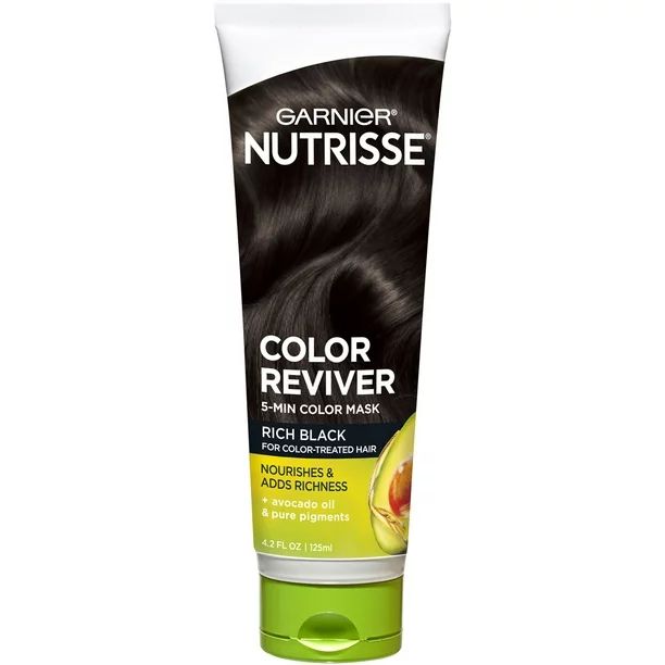 Garnier Nutrisse Color Reviver 5 Minute Nourishing Color Hair Mask, Rich Black, 4.2 fl. oz. | Walmart (US)