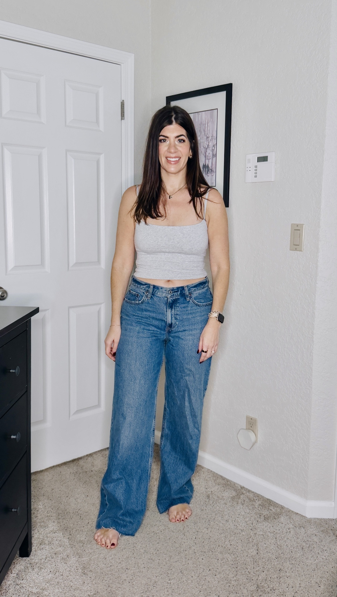 Favorite jeans of 2025
In a medium tank
I wear a 29 long curvy in the low rise wide leg jeans 

#LTKOver40 #LTKTall #LTKMidsize