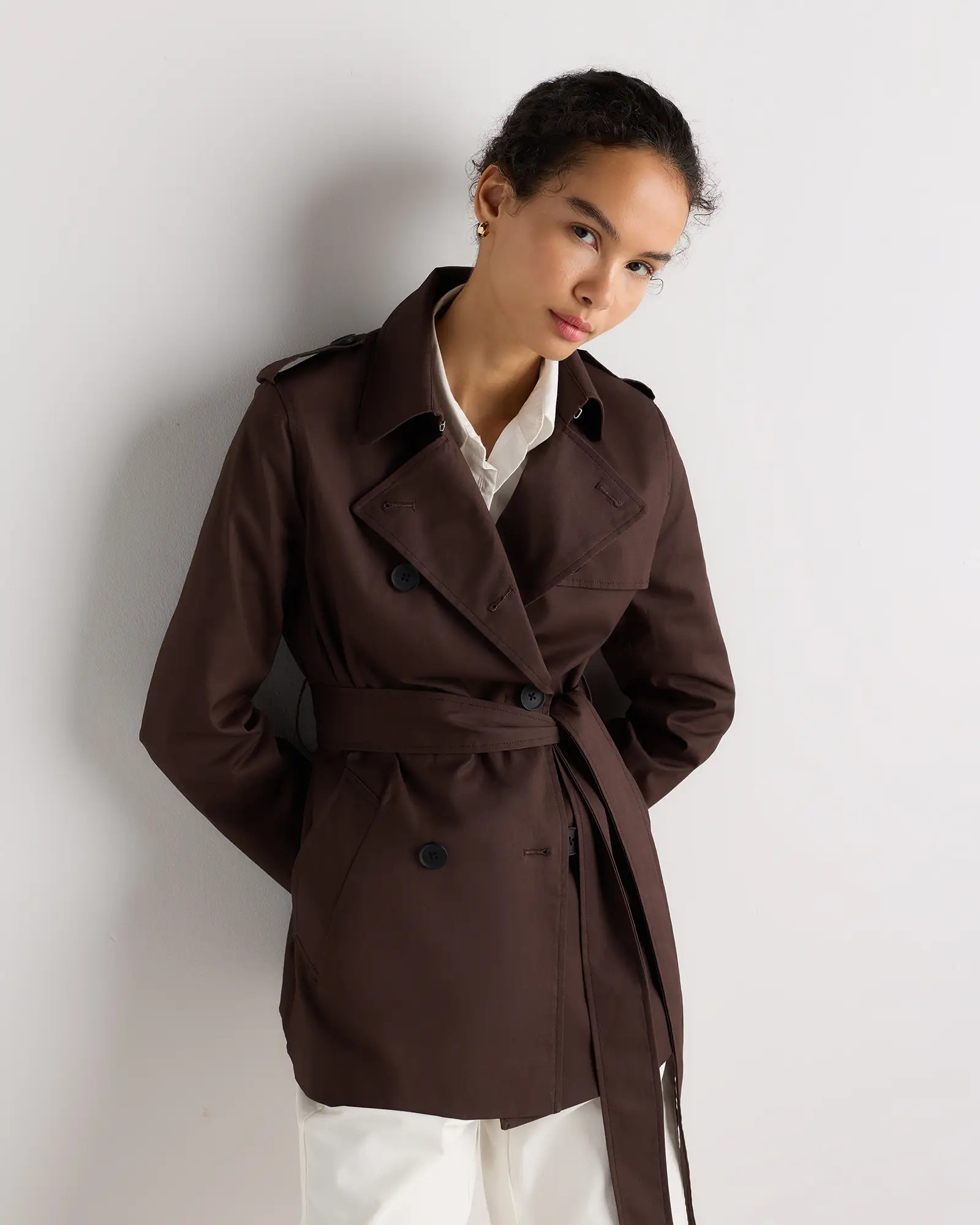 Comfort Stretch Short Trench Coat | Quince