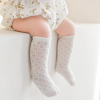 Baby Girls knee high socks, Toddler Bow Mesh Breathable Dress Socks,Long Stockings for Infants Ki... | Amazon (US)