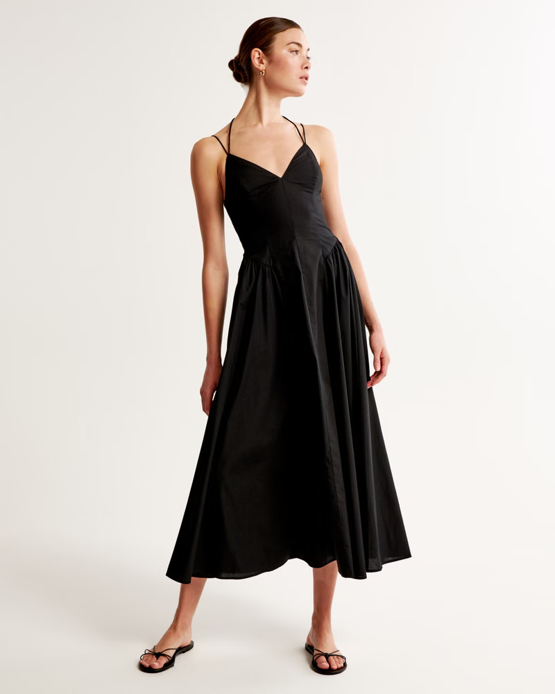 Strappy Drop-Waist Maxi Dress | Abercrombie & Fitch (US)