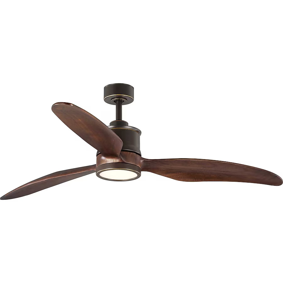 Progress Lighting Farris 60-in Integrated LED Oil Rubbed Bronze with Walnut Blades Propeller Ceil... | Lowe's