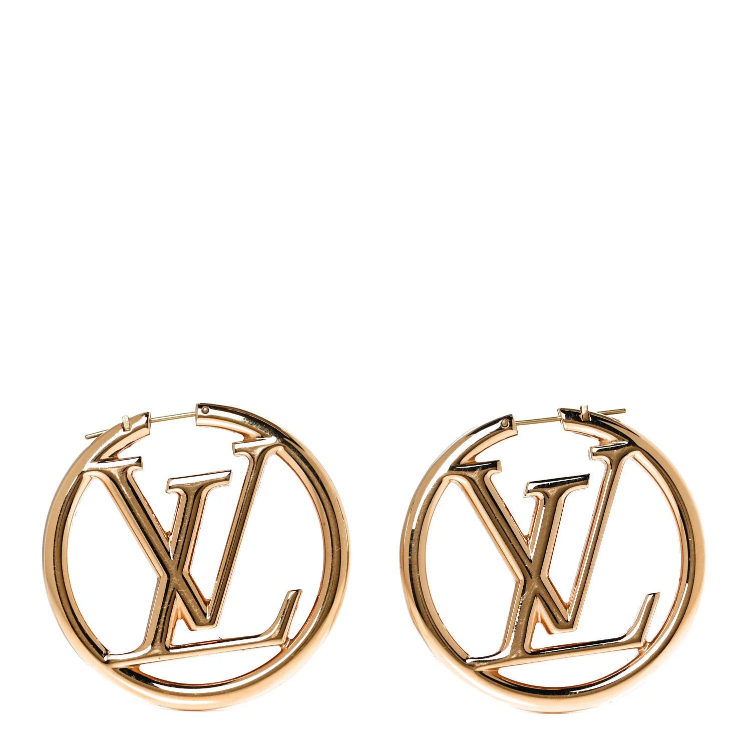 LOUIS VUITTON Louise Hoop Earrings Gold | FASHIONPHILE (US)