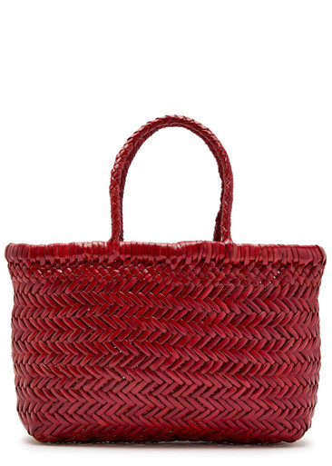 Mini Flat Gora woven leather top handle bag | Harvey Nichols