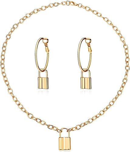 CLASSYZINT Lock Necklaces for Women Cute Padlock Necklaces Chain Necklaces with Lock Pendant Lock... | Amazon (US)