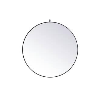 Timeless Home 45 in. W x 45 in. H x Midcentury Modern Metal Framed Round Black Mirror MIR9490BK -... | The Home Depot