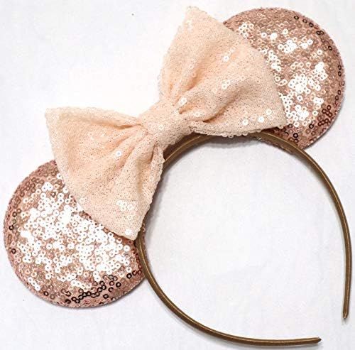 CLGIFT Beige Minnie Ears, Ivory Cream Minnie Ears, Silver White Minnie Ears, Mouse Ears,Classic S... | Amazon (US)