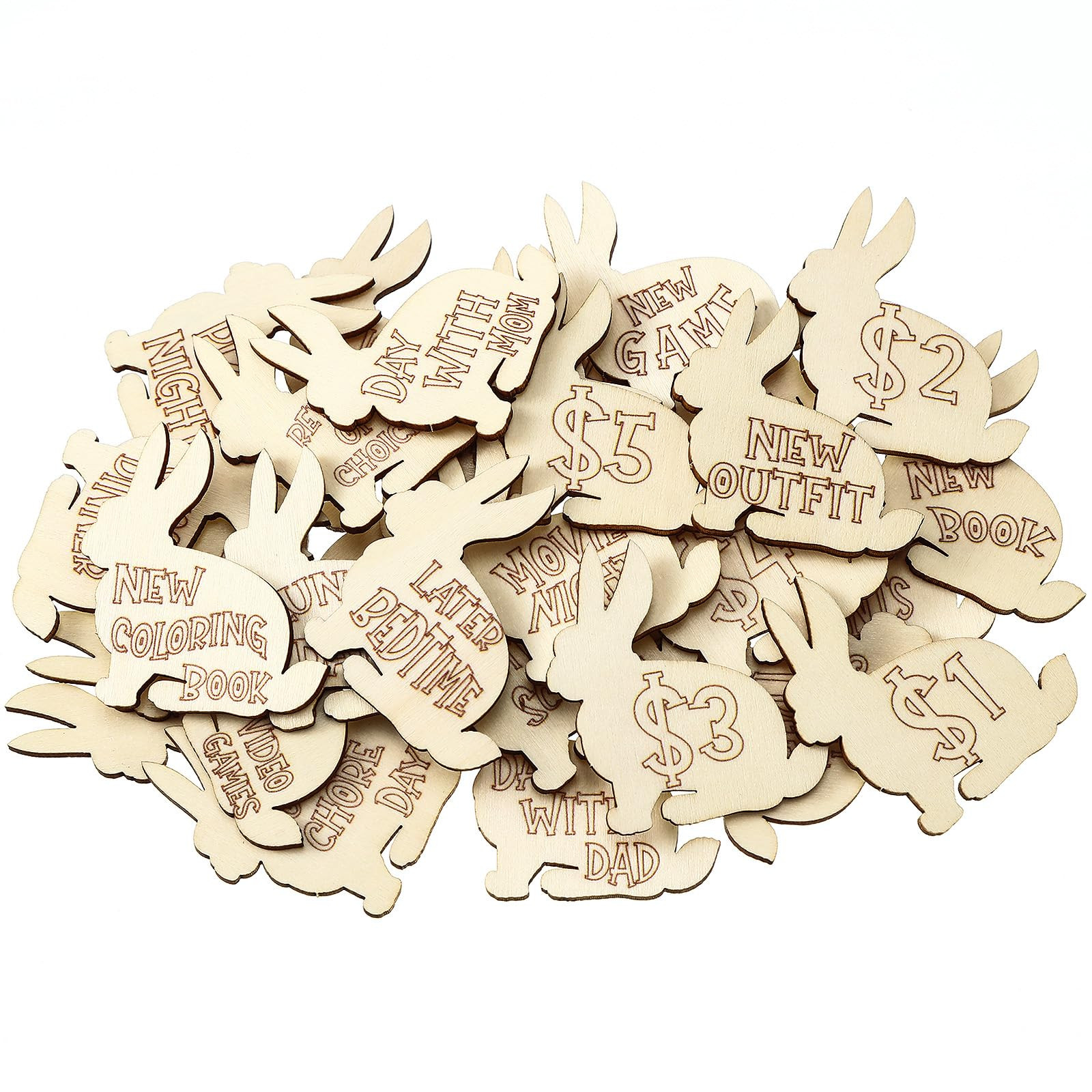 30 Pack Wooden Easter Egg Tokens, Easter Egg Fillers, Easter Basket Stuffers, Easter Reward Token... | Amazon (US)