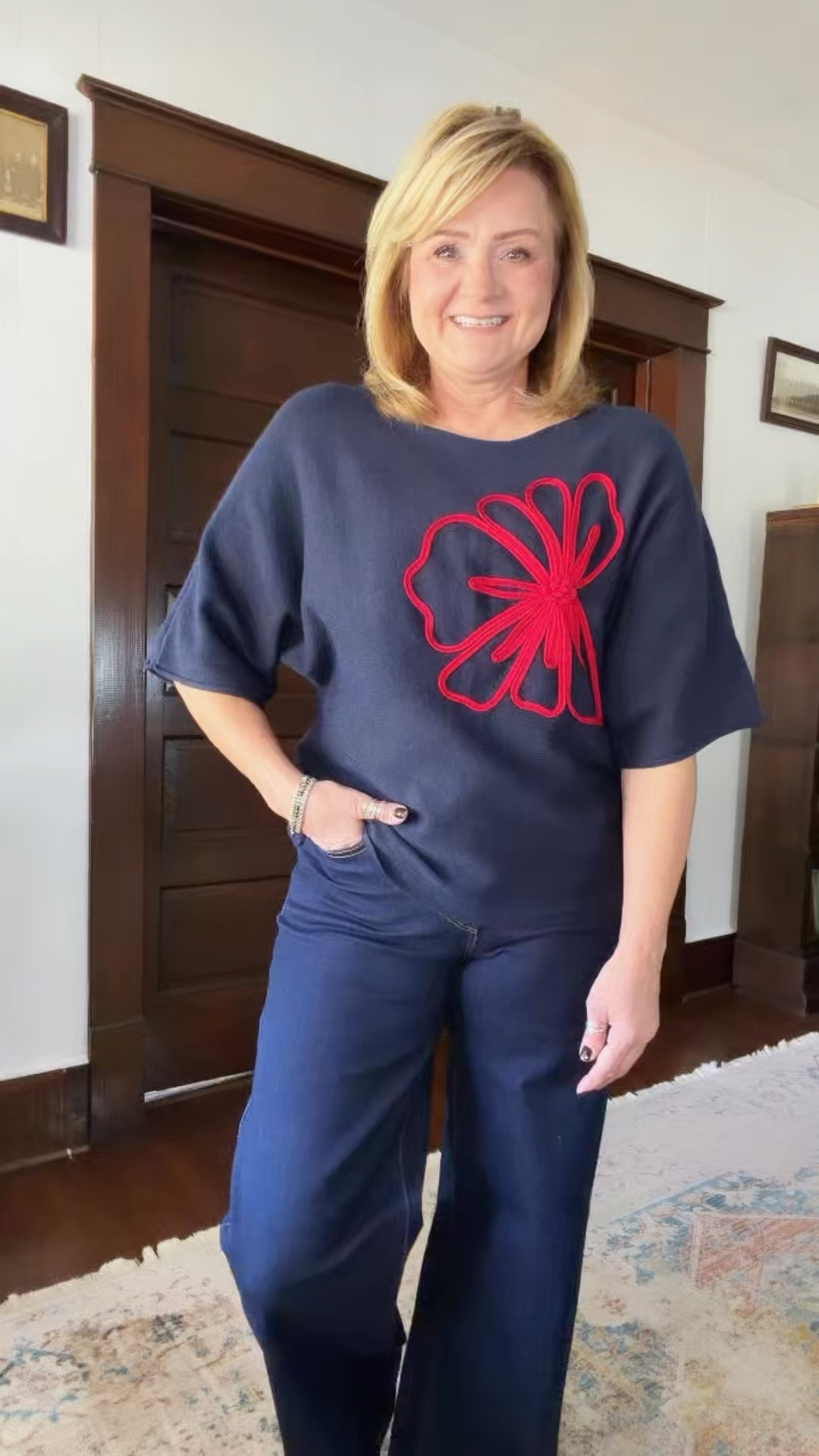 Another super cute fall sweater option. The appliqué on this is so pretty.  Wearing my true size.

#LTKootd #LTKOver40