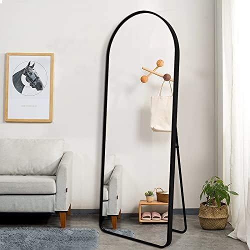 Amazon.com: TheiaMo Arched Full Length Mirror, 65''x22'' Floor Mirror with Stand, Full Body Mirro... | Amazon (US)