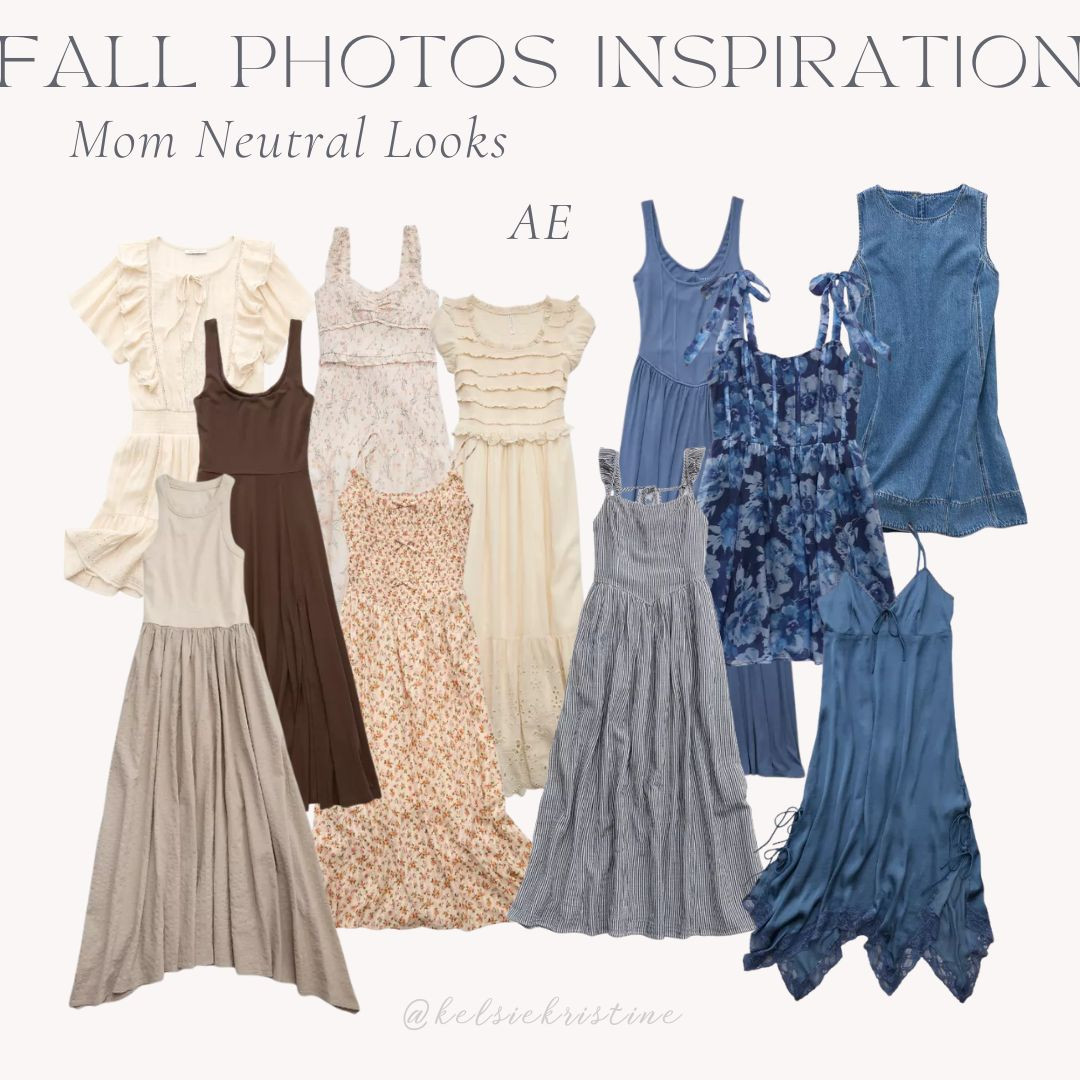 Fall Photo Inspiration | Mom Fall Outfits | Mid-Size AE Dresses | American Eagle Outfits | Mom Neutral Looks | Family Photos | AE Style | 

 #LTKFallSale #LTKMidsize #LTKStyleTip