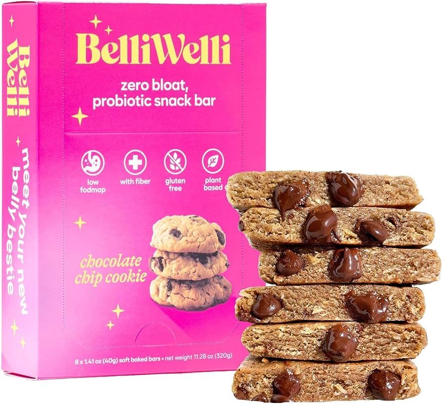BelliWelli Vegan, Gluten-Free Chocolate Chip Snack Bar (8-Pack) - Low FODMAP Certified, Dairy Fre... | Amazon (US)