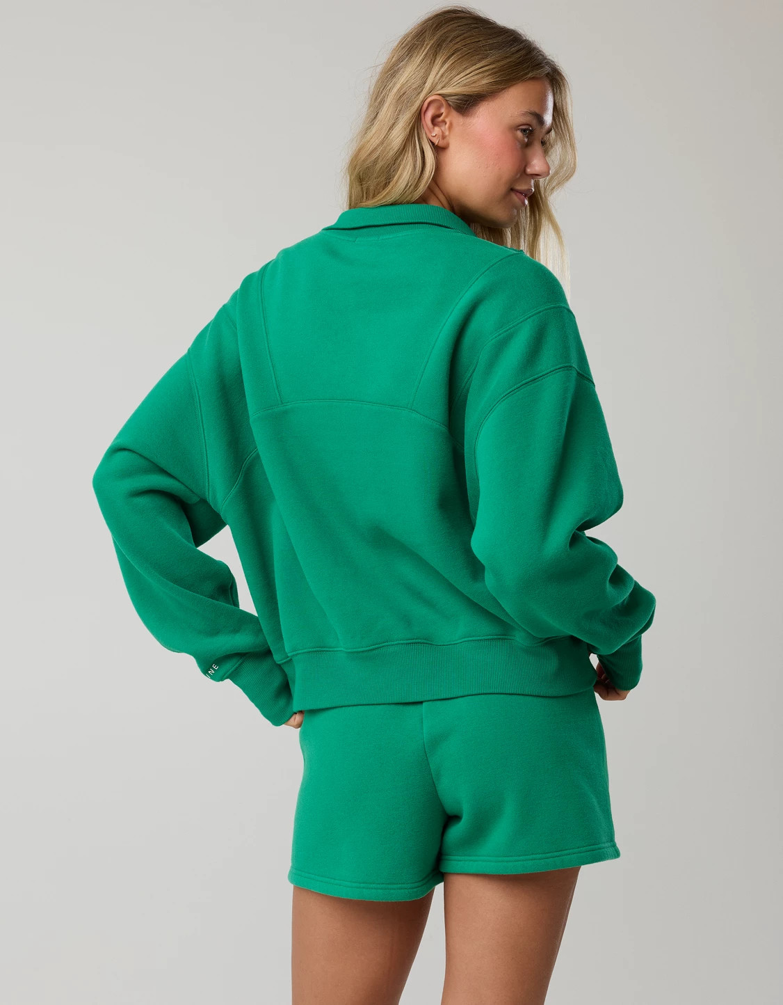 OFFLINE By Aerie Cloud Fleece Seamed Quarter Zip Sweatshirt | Aerie
