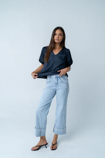 Kenyen Cuffed Wide Leg Jeans | Böhme US