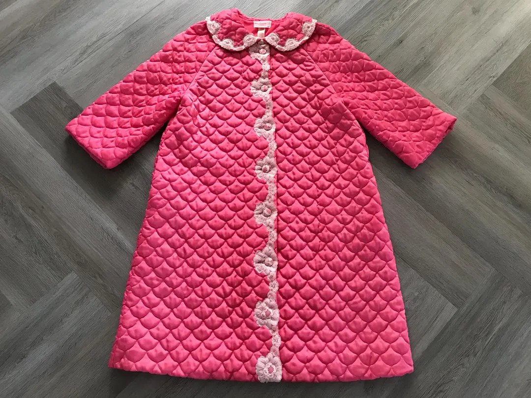 Vtg 60s Hot Pink Quilted Bed Jacket Button up Robe - Etsy | Etsy (US)