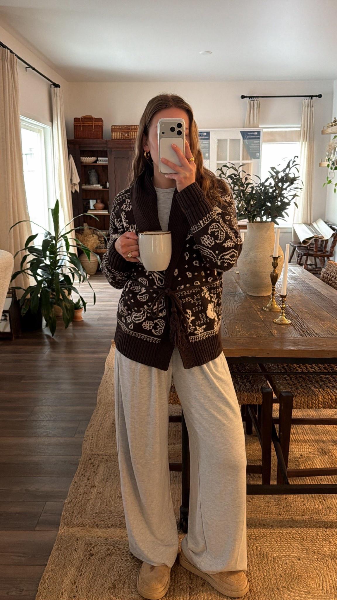2/23/26 Morning loungewear I keep reaching for 🤍 Linking my favorite Abercrombie grey lounge set paired with my brown Abercrombie cardigan sweater. Soft, easy layers that feel put together but still super cozy for slow mornings at home.

#LTKootd #LTKmorningroutine