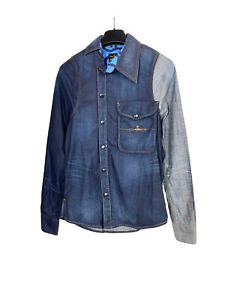Vivienne Westwood Anglomania Denim Shirt Diferent Colour Army Ossie Clark Mens M | eBay US