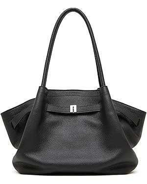Grain Leather Tote Bags for Women, Spacious Work Tote with Magnetic Closure and Zippered Pocket, ... | Amazon (US)