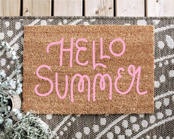 Hello Summer Doormat  Summer Doormat  Summer Decor  | Etsy | Etsy (US)