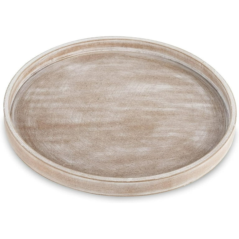 Hanobe Decorative Tray for Coffee Table Décor Round Wood Ottoman Tray Dining Table Centerpiece 1... | Walmart (US)