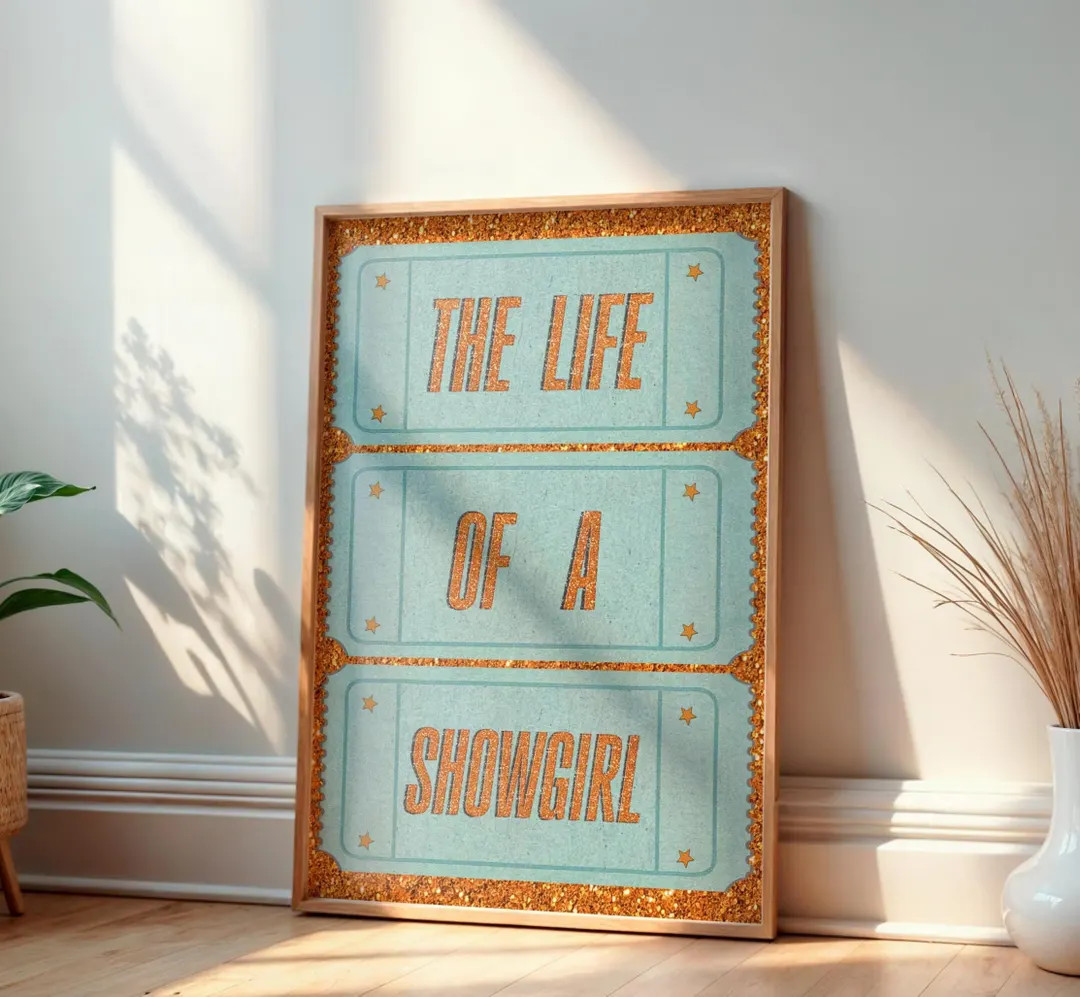 The Life of a Showgirl Ticket Stub Wall Art, Glam Movie Ticket Printable Wall Art Preppy College ... | Etsy (US)