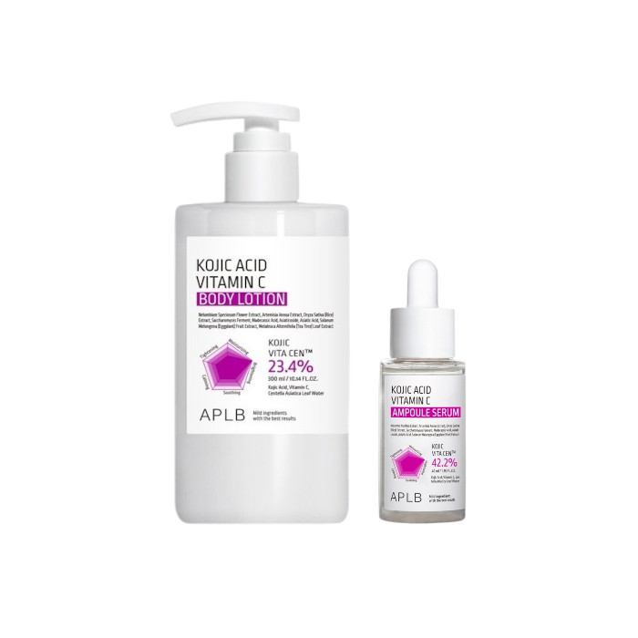 APLB - Kojic Acid Vitamin C Body Lotion - 300ml (1ea) & Ampoule Serum - 40ml (1ea) Set | Stylevana