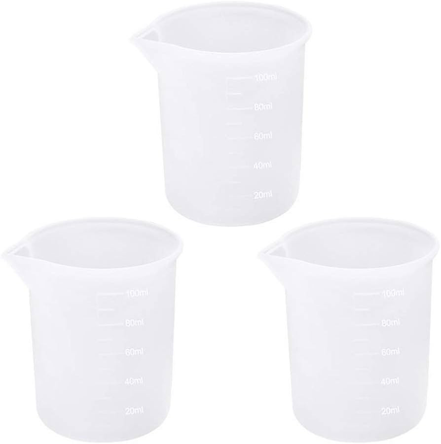 3 PCS Silicone Measuring Cups, 100ml Silicone Cups for Resin Non-Stick Mixing Cups Resin Measurin... | Amazon (US)