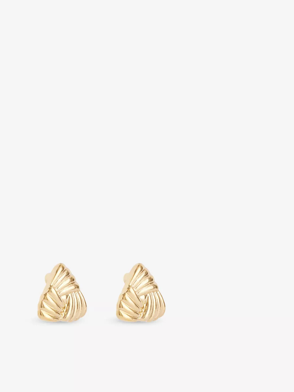 Tri yellow-gold plated metal stud earrings | Selfridges