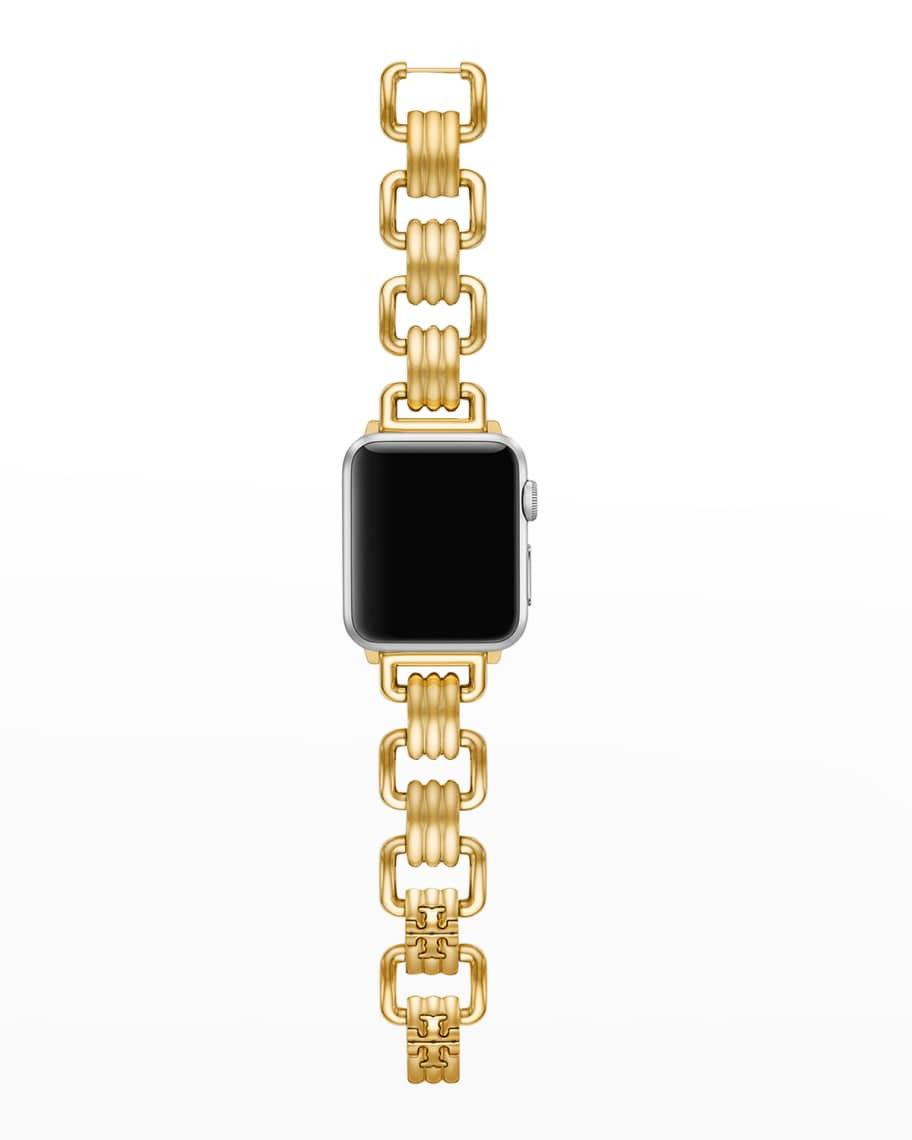 Tory Burch Eleanor Gold-Tone Stainless Steel Apple Watch Bracelet, 38-41mm | Neiman Marcus
