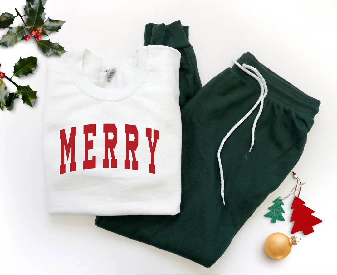 Christmas Pajamas Christmas Lounge Set Matching Christmas - Etsy | Etsy (US)