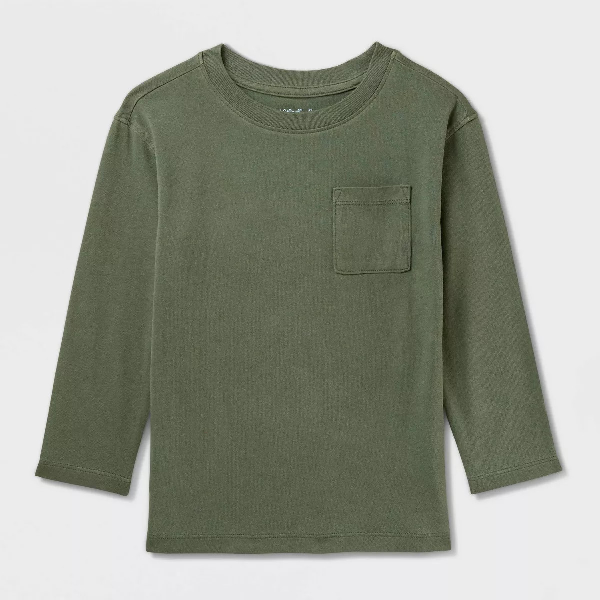 Toddler Boys' Relaxed Long Sleeve Pigment Dye T-Shirt - Cat & Jack\u2122 Dark Green 5T | Target
