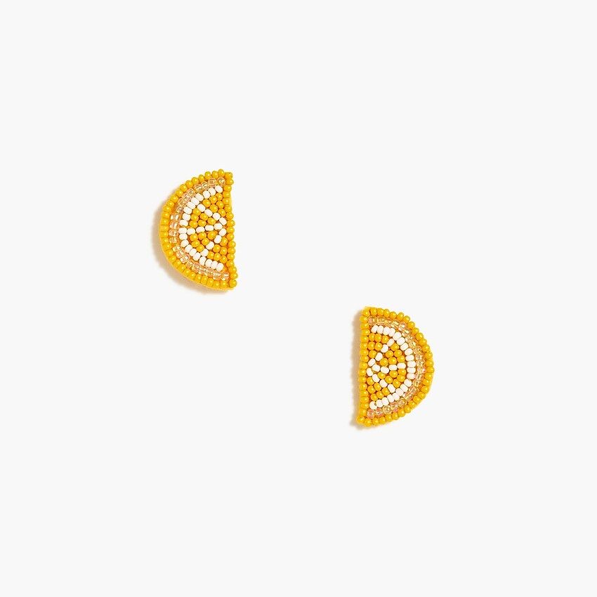 Lemon beaded statement earrings | J.Crew Factory