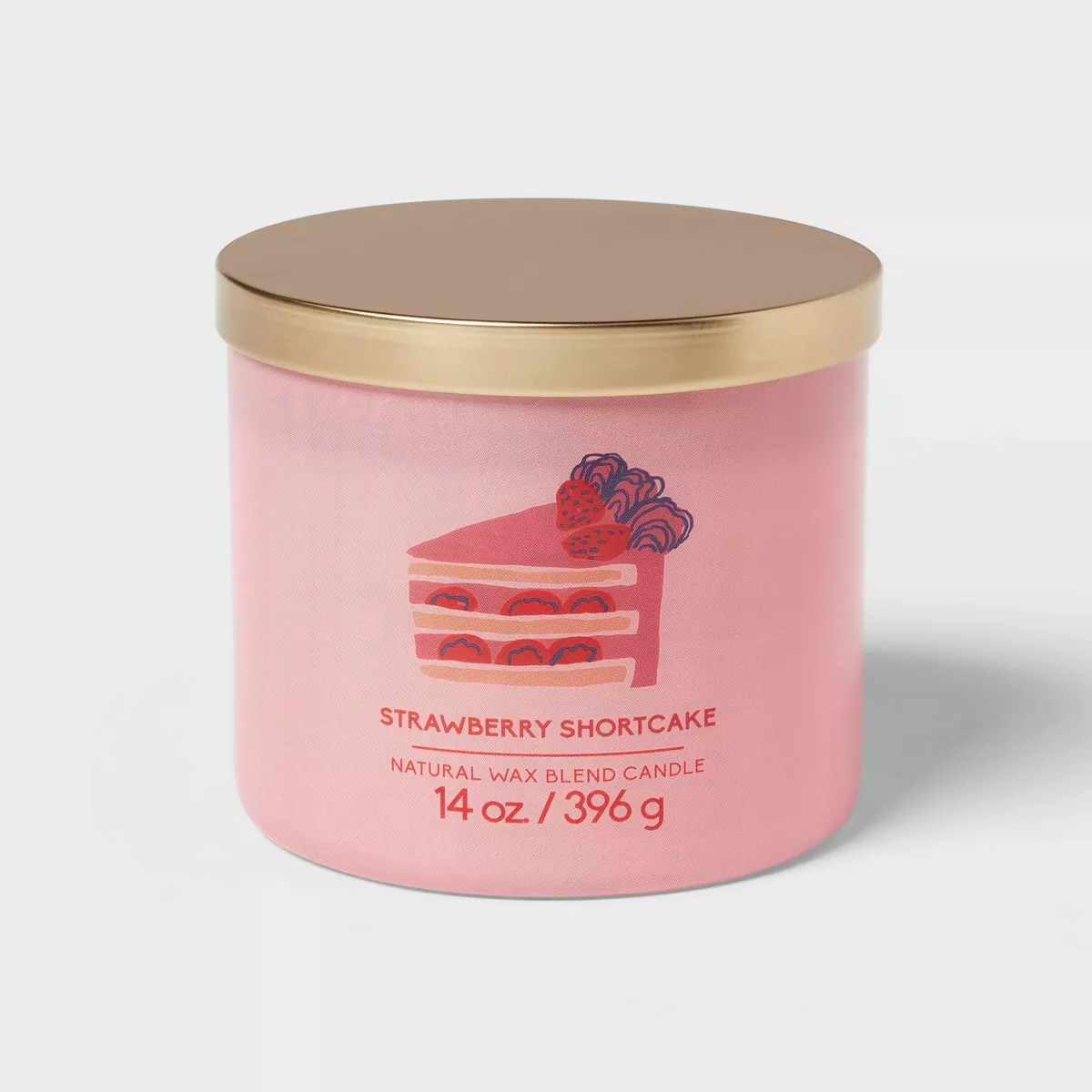 3-Wick Glass Jar Candle with Lid Strawberry Shortcake 14oz - Room Essentials™ | Target