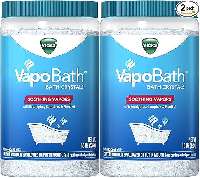 Vicks Vapobath Bath Crystals 2 Pack 15 Oz Soothing Bath Soaking Solution With Vicks Vaporub Vapor... | Amazon (US)