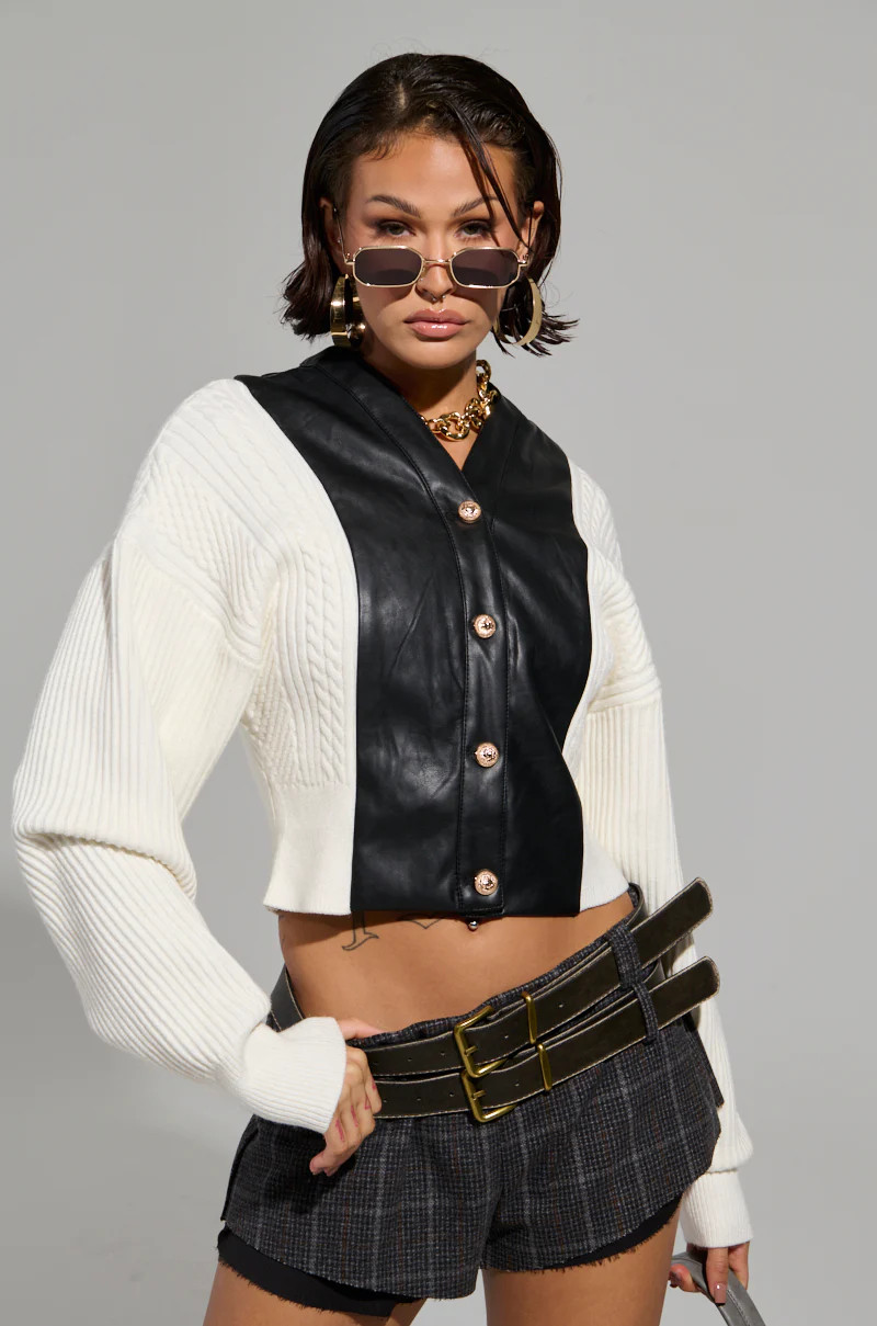 HELLO LOVER BUTTON DOWN CARDIGAN IN CREAM | AKIRA