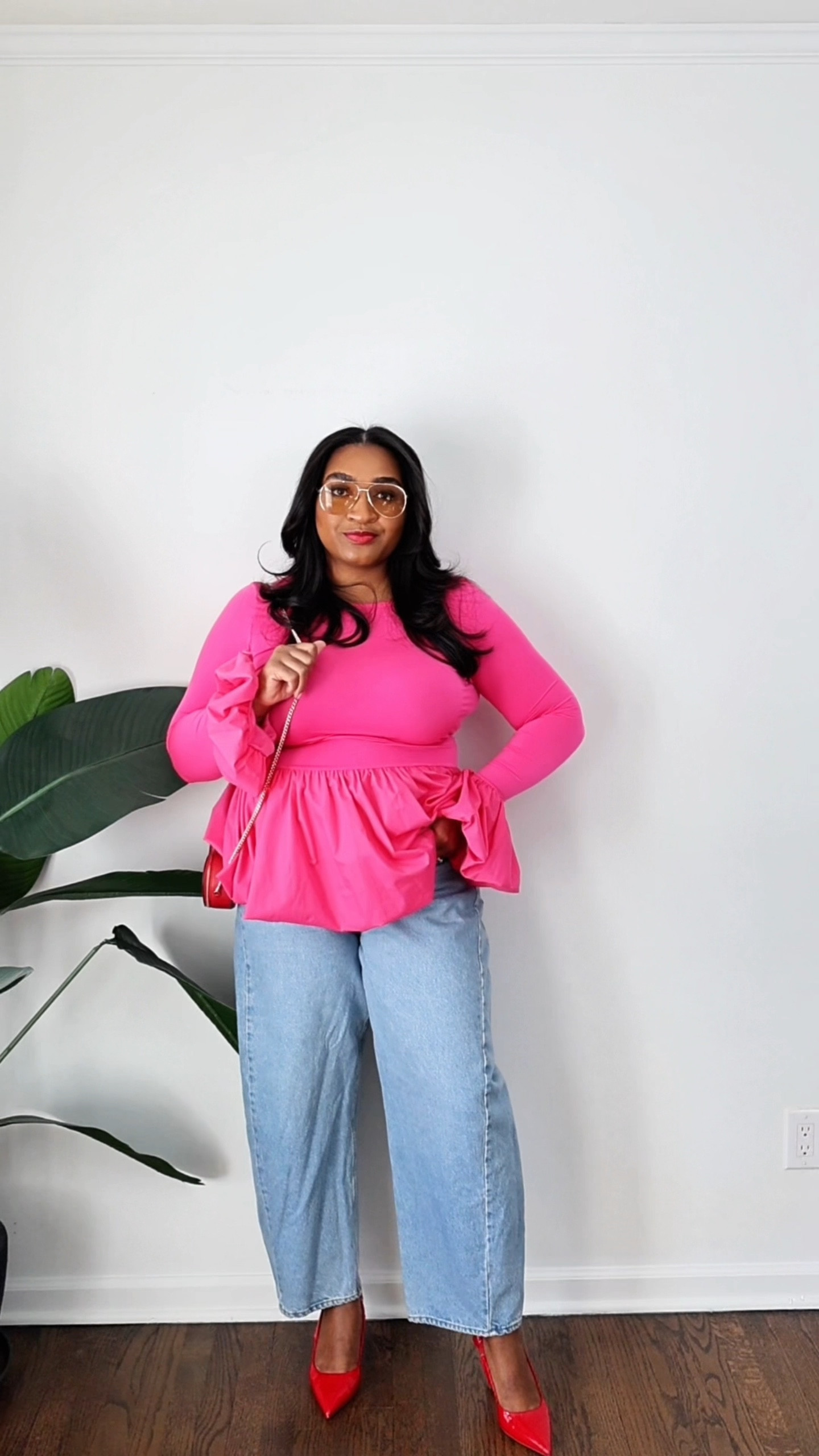 Anti-beige Galentine’s Day or Valentine’s Day look for my girls, especially the ones trying to cover their midsection aka mom pouch. The volume of this top makes it the perfect distraction. ❤️💕

#LTKMidsize #LTKValentine #LTKPlusSize