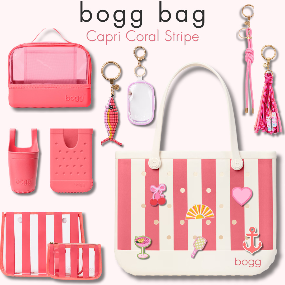bogg bag | Capri Coral Stripe Edit | High Tides and Good Vibes Summer Bag 🍓

If you’ve been trying to find a bag that actually holds everything and still looks cute… this is it.

I’ve seen so many beach bags like this — and not all of them are worth it. This one is.

This is the kind of bag you throw everything into and still feel put together.

If you struggle with:
• beach bags that feel bulky or ugly
• not enough compartments or organization
• things getting wet or messy inside
• bags that don’t hold up for pool/beach days
• wanting something functional but still aesthetic

…this is your upgrade.

Why this actually hits:
• structured design = holds shape, doesn’t collapse
• waterproof material = perfect for beach & pool
• easy to clean = no stress with sand or spills
• spacious interior = fits everything you need
• customizable inserts + accessories = organized + elevated
• Capri coral stripe = bright, fun, summer statement 🍓

Perfect for:
• beach days & pool days
• vacations & travel ✈️
• boat days & lake days
• everyday summer errands
• mom bags / carry-all bags
• packing everything without sacrificing style

This is one of those bags that just makes life easier.

You don’t have to think about what fits or how to organize it.

Just grab it, fill it, and go.

I’d grab this color while it’s out — it’s such a fun summer statement.

Functional, but still looks styled.

↓ Everything is linked!

#LTKSaleAlert #LTKTravel #LTKSwim