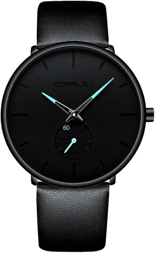Mens Watches Ultra-Thin Minimalist Waterproof-Fashion Wrist Watch for Men Unisex Dress with Leath... | Amazon (US)