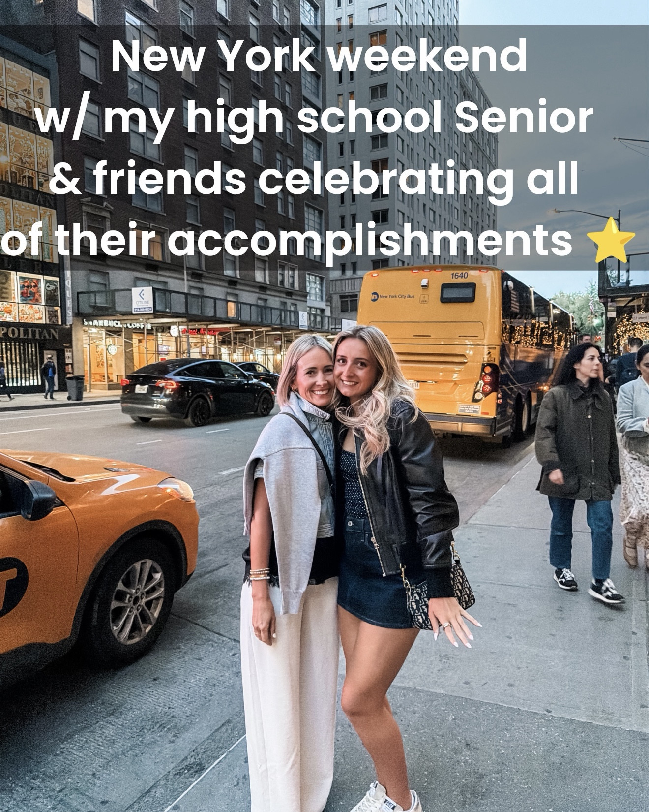 Hey moms, take the trip. Life moves so fast and if we don’t put it on the calendar, it doesn’t happen. Make sure to schedule in quality time especially if you have a kid in high school.  We did NY with the best group of moms & daughters, friends for life. We all have a million things going on, but I will forever cherish the time we spent celebrating our kiddos!
I can’t link quality time, but I can link what I wore & shopped.
comment shop for links 

#LTKMothersDay #LTKdayinmylife #LTKTravel