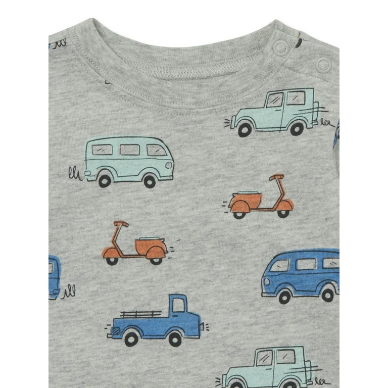 Garanimals Baby Boy Short Sleeve Print Romper, Sizes 0-24 Months | Walmart (US)