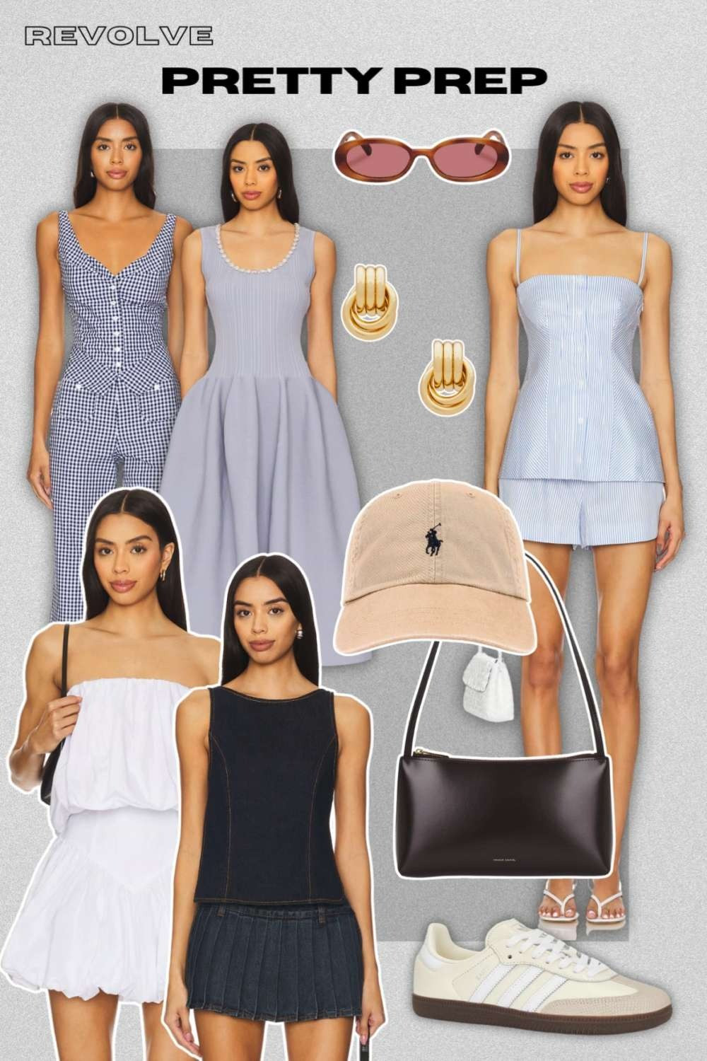 Pretty Prep - Revolve's cutest collection yet! Blues, white, denim chic. Adidas, ralph lauren and more. Trendy summer looks. Sneakers and accessories to mix and match outfits all season long. IT girl country club aesthetic. Rich girl chic 

 #LTKSeasonal #LTKStyleTip #LTKWedding