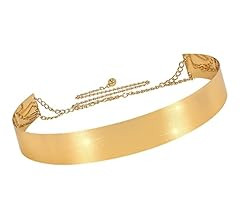 Metal Waist Belt Women Shiny Polished Mirror Chain Belts Metallic Waistband Adjustable Body Link ... | Amazon (US)