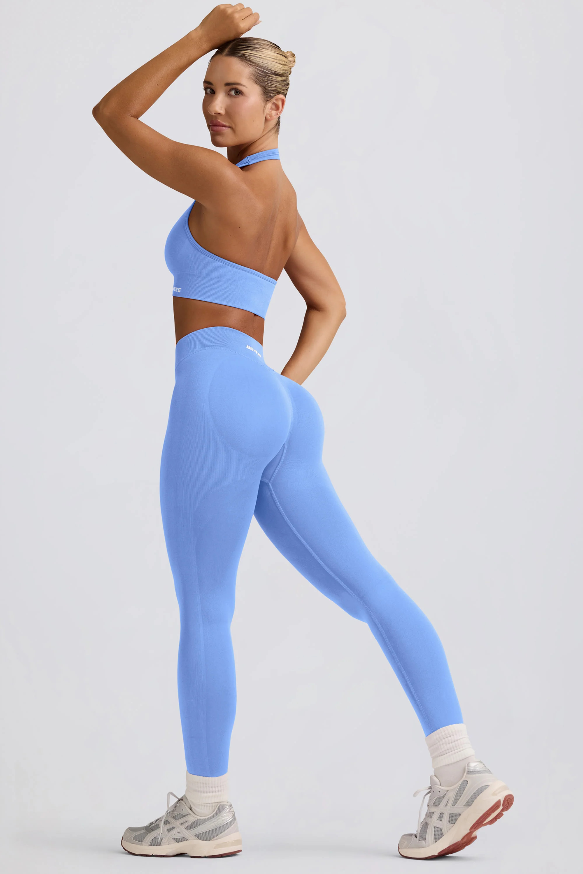 Define Luxe High-Waist Leggings in Light Blue | Bo&Tee