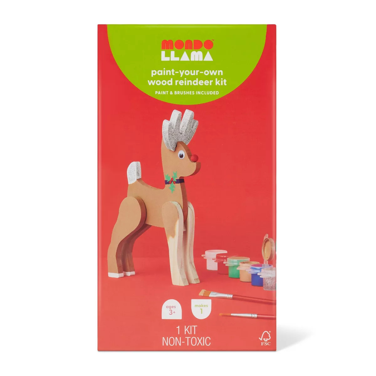 Christmas Craft Paint-Your-Own Wood Reindeer Kit- Mondo Llama™ | Target