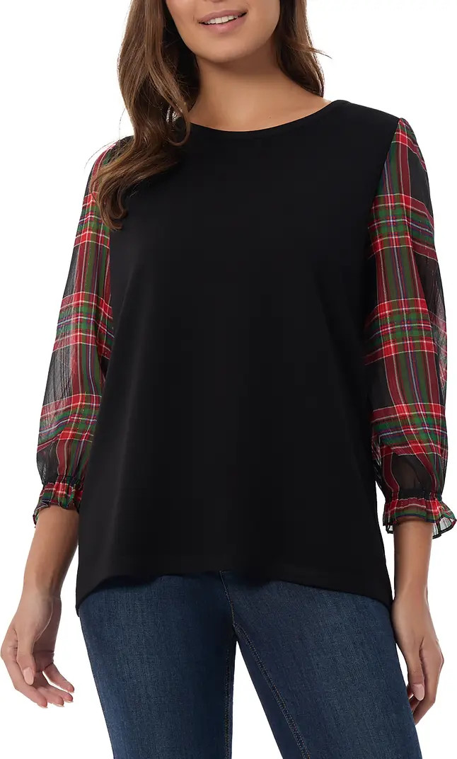 Jones New York Serenity Mixed Media Top | Nordstrom | Nordstrom