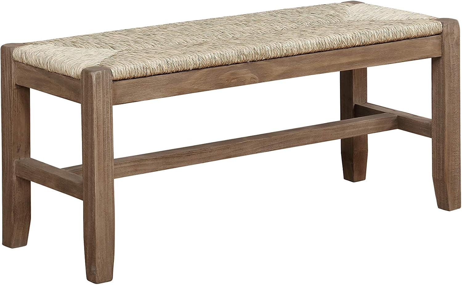 Alaterre Furniture Newport 40" Wood Bench with Rush Seat | Amazon (US)